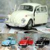 Diecast modelo de carro retrô Vintage Beetle Diecast pull back modelo de carro brinquedo para crianças presente decoração estatuetas fofas miniaturas 230608