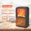 Värmare 400W 3D Flame Pise Pise Heater Home Desktop Mini Electric Warmer Machine Winter Spise Radiator Hot Air Blower for Home Office