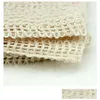 Badborstar svampar skrubber 100% natur Sisal rengöring handduk för kropp exfolierande linne tvättduk 25x25 cm dusch tvättduk fa dhgbq