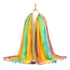 Schals Mode Neuheit Bunte Frauen Winter Pashmina Schal Feder Gedruckt Lange Foulard Femme Bufandas Party Geschenk Ponchos