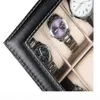 Boîte de montre en simili cuir Vitrine Organisateur 12 fentes Boîte de rangement de bijoux301r
