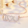 Pendant Necklaces Lovely Heart-shaped Love Alphabet Necklace For Women Silve Chain Family Jewelry Gift