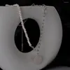 Цепи Real S925 Серебряное колье стерлингового серебряного ожерелья ручной работы белая и золотая бренда Женская жемчужина