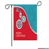 Noel Süslemeleri Renk Noel Baba Bahçe Bayrağı Bahçesi Asılı Banner Mektubu Baskılı Keten Xmas Dekorasyonu DBC Bırak Teslimat Ev DHCWF
