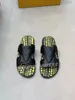 Designer Men Slides Shoes Slippers Summer Sandals Beach Slide Flat Luxury Classic Checkered pattern Print Flip Flops size 38-45