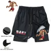 Mäns shorts anime Baki basket shorts 2 in1 performance shorts to gym fitness män kvinnor sommar mesh snabb torr haman tryck sport shorts 230607