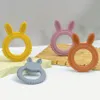 Baby Teethers Toys 1Pcs Teether Silicone Toy BPA Free Cartoon Rabbit Nursing Teething Gifts Health Molar Chewing born Accessories 230607