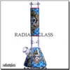 New designer Beaker bong big bong 9mm Thick Colorful applique Hand blowing 960g with ice pinch Smoking Glass Pipes Beaker Bong