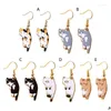 Dangle Chandelier Earrings Cat Sterling Sier Cute Animal Jewelry Gifts For Lovers Women Teens Birthday Xmas Dxaa Drop Delivery Dh6I0