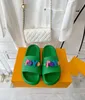 Men's Women's High Quality Thick Sole Slippers Fashion Colorful Slide Letter Jelly Beach Sandals Bathroom Outdoor Park Casual Lightweight Shoes Size 35-45