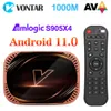 VONTAR X4 Smart TV Box Android 11 Amlogic S905X4 4GB 128G 32GB 64GB Wifi BT AV1 Lettore multimediale TVBOX 4K 1000M Set top box