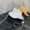 Mode Designer Fischer Hüte Frauen Männer Strand Eimer Hüte Metall Dreieck Breite Krempe Lace Up Snapback Ausgefranste Kappe