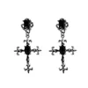 Dangle Chandelier Gothic Large Detailed Cross Black Drill Jewel Earrings Punk Halloween Jewellery Creativity Fashion Gorgeous Statement Women Gift Z0608