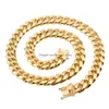 Chains Gold Miami Cuban Link Chain Necklace Men Hip Hop Stainless Steel Jewelry Necklaces Drop Delivery Pendants Dhoq2