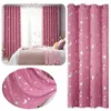 Cortina Ducha Rosa Estrella Luna Estampado Niños Niño Niñas Ventana Cortinas Habitación Térmica Aislamiento Claro Forro Largo