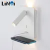 Applique murale Led téléphone Shelg Usb tête de lit lecture livre veilleuses en aluminium monté moderne Wandlamp appliques