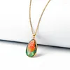 Pendant Necklaces Nature Emperor Stone Women Reiki Imperial Jaspers Turquoises Energy Healthcare Weight Loss Jewelry
