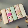 Floral Printed Long Macaron Gift Box Moon Cake Box Carton Present Packaging for Cookie Wedding Favors Candy Box