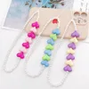 Porte-clés acrylique amour chaîne de téléphone portable lanière perlée résistant aux chutes bracelet de poignet pendentif suspendu pour femmes sac voiture