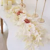 Fleurs décoratives arc de mariage artificiel pour la cérémonie guirlande florale Rose fleur coureur Table centres de table porte
