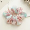 Andra korea som trycker hår krossande söta blommor tie-dye band färsk hästsvanshållare gummi elastiska rep Tillbehör R230608
