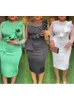 Casual Dresses African For Women See Through Long Sleeve Turkey Evening Wedding Party Mid-Calf Length Dress Muslim Africa Clothes 2023