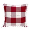 Kussensloop Vierkant Plaid Er Met Ballen 45X45Cm Home Sofa Kussensloop Rood Sierkussen Kerstcadeau Dbc Drop Delivery Garden Textil Dh58J