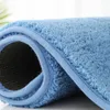 Tapis de bain Couleur unie Tapis de bain moelleux Tapis de bain anti-dérapant Paillasson pour toilette Tapis de sol absorbant à côté de la baignoire Lavabo Lavable 230607