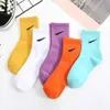 Designer Fashion Solid Sports Men's and women's socks Classic hooks Black and white gray basketball sweat absorbent short boat socks Luxury sports socks