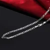Chains 4MM S925 Sterling Silver 16/18/20/22/24/26/28/30 Inches Full Side Chain Necklace For Men Women Fashion Jewelry