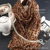 Foulards Soie Mousseline De Soie Écharpe Casual Léopard Imprimé Pur Mûrier Femmes Léger Oblong Sheer Châle Wraps De Luxe Qualité