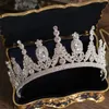 Bijoux de cheveux de mariage A213 Zircon couronne ronde luxe diadème bandeau casque mariée chapeaux roi diadèmes princesse bijoux 230609