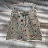 Rokken BORVEMAYS Kleuren Diamanten Denim Mini A-lijn Temperament Persoonlijkheid Straat Vrouwen Mode Zomer WZ2030