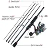 ROD Reel Combo Sougayilang Fishing Kit 5 Sections1.8 2.4m Fure 13 1BB Lote Colorful Spinning Line Line 230609