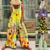 Dames Jumpsuits Rompertjes Dame Retro Bohémien Bloemen Ontworpen Mouwloos Los rompertje Dagelijks Strappy Katoen Linnen Broeken Jumpsuits Bib Overalls 230608