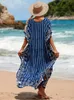 Casual Kleider Kaftan Stickerei Strand Cover up Saida de Praia Badeanzug Frauen Bikini cover up Tuniken für Strand Pareo Sarong Beachwear Q1193 J230609