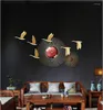 Orologi da parete Cinesi in Ferro Battuto 3D Uccelli Casa Soggiorno Divano Sfondo Murale Artigianato Lobby Adesivo Decorazione