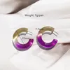 Boucles d'oreilles créoles UJBOX vente en gros en vrac Multistyle dégradé de couleur gros acrylique pour les femmes