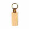 Personalized Leather Keychain Pendant Beech Wood Carving Keychains Luggage Decoration Key Ring DIY Thanksgiving Father's Day Gift JN09