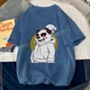 Męskie koszule T Hip Hop Stree Style Śliczne panda nadrukowane męskie koszulka o nokół moda t-shirty