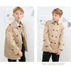 Tench coats Big Boys Khaki Peacoat Kids Trench Coat Double Breasted Classic Button Jacket Children Spring Fall Jackets Outwear Coats 230608