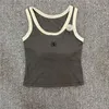 Damen-Tanktops, Shorts, Designer-Röcke, Yoga-Anzug, Camis, mit Anagramm besticktes Tanktop aus Baumwollmischung, Kleid, BH, Weste, Damen, solides Vintage-T-Shirt