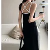 Stage Wear Black Suspender Dress For Women's 2023 Summer Strappy Open Back Spicy Girl Can Be Sent As A Substitute