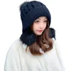 Berets Stylish Ear Flap Hat Brimless Cozy Ladies Stretch Knitting