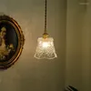 Lampy wiszące japońskie nordyckie retro eleganckie kryształowe szkło e27 żyrandolowy nocny weranda lodowe kwiat małe światła LED