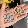 Ожерелья с подвеской Iced Out Bling God Over Every Thing Серебристый цвет AAA Циркон Буква GOE Charm Мужские ювелирные изделия в стиле хип-хоп 230608