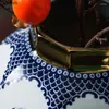 Depolama Şişeleri Altın Kaplama Mavi ve Beyaz Porselen Genel Tank Mühürlü Zencefil Kavanozları Şeker Tencereleri Masa Dekorasyon Çiçek Düzenlemesi