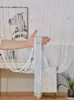 Cadena de flecos de borlas de cortina 1 X 2M para salón de cuentas de dormitorio blanco y decoración de boda pura