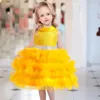 Fille robes 2023 Pageant baptême 1er anniversaire moelleux gâteau robe pour bébé vêtements princesse dentelle fête de mariage 0-3 ans