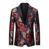 Ternos Masculinos Blazers Plus Size 6XL M Luxo Ouro Estampa Floral Blazer Masculino Jacquard Slim Fit Jaqueta Casamento Clube Vestido de Festa Vestuário 230609